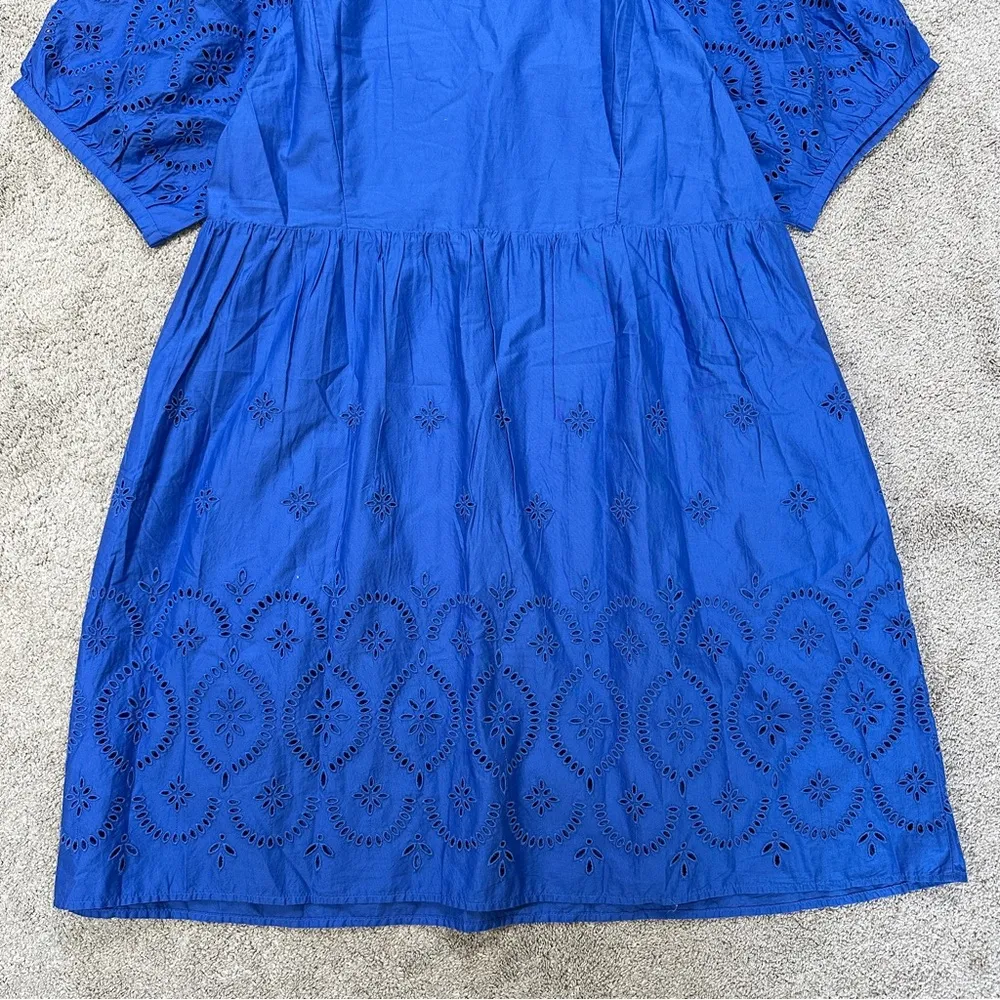 Old Navy Women’s V-Neck Eyelet Mini Dress Cutwork Pop Shortsleeve in Blue XL - Image 10