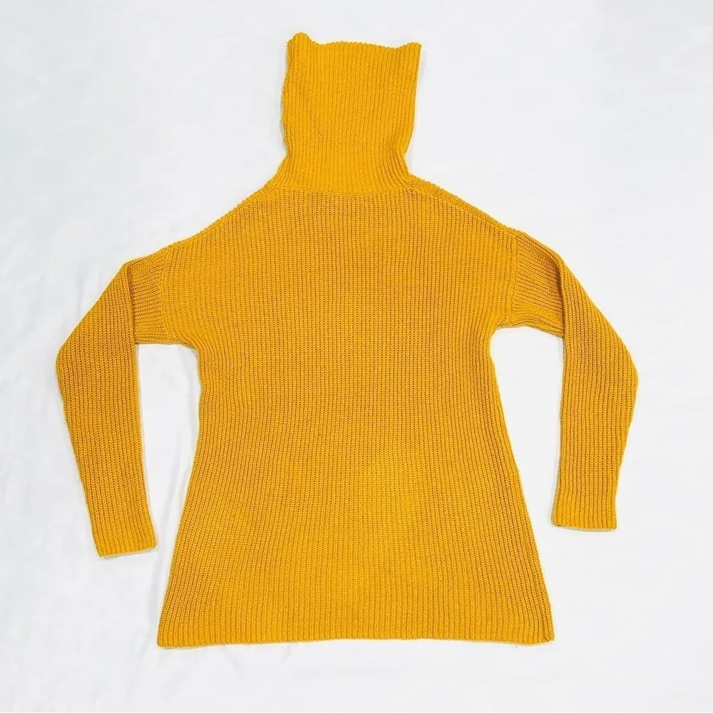 Halogen  Mustard Yellow Chunky Turtleneck Sweater - Image 8