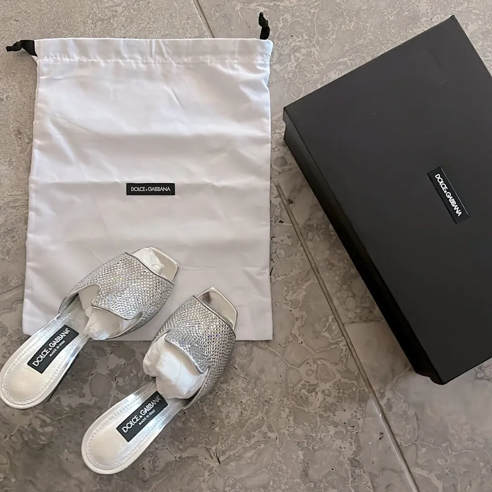 Dolce & Gabbana DG-Heel Gemstone-Embellished Mules Size 40 NEW + Box + Dust Bag - Image 7