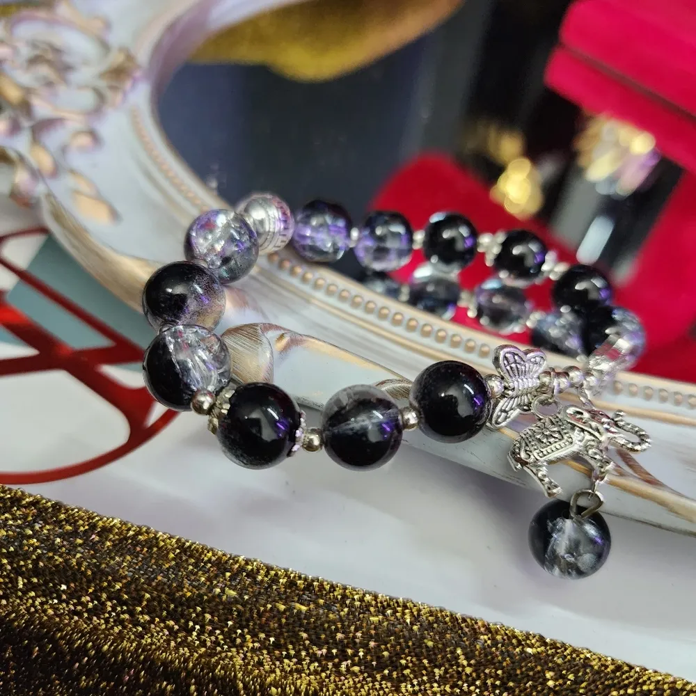 New Glass Bead Gradient Black Bracelet (Unbranded) - Image 5