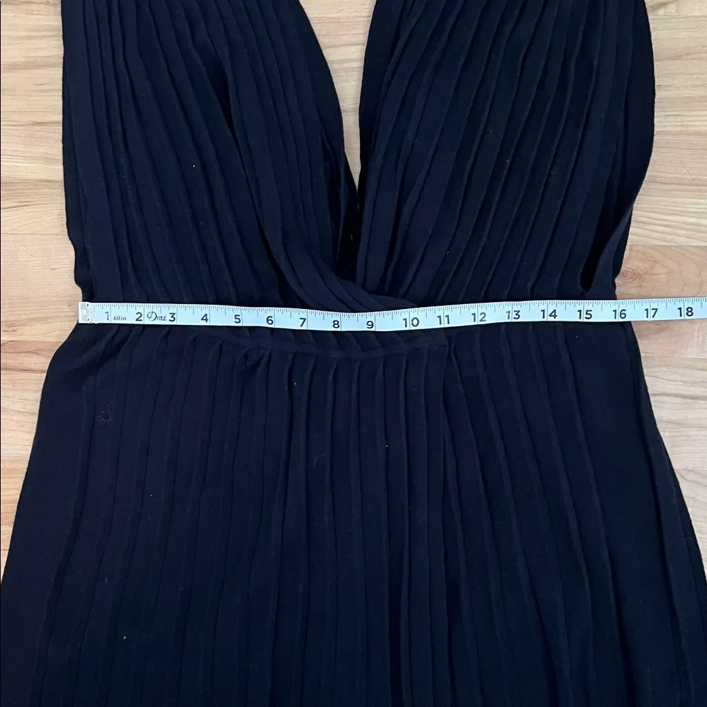 Anthropologie Yellow Bird Black Sleeveless Accordion Knit Sweater Small - Image 6