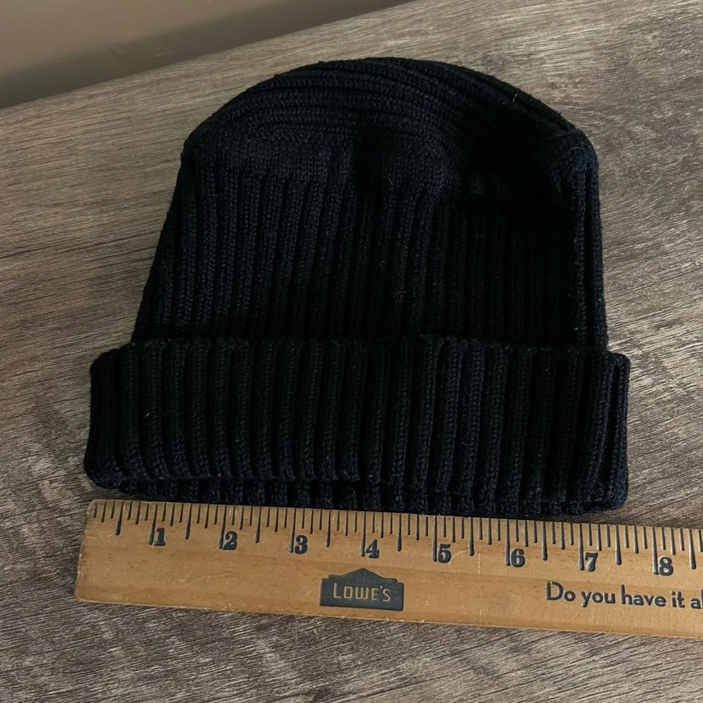 Apt 9 Wool Blend Ribbed Knit Black Beanie Hat Winter One Size - Image 2