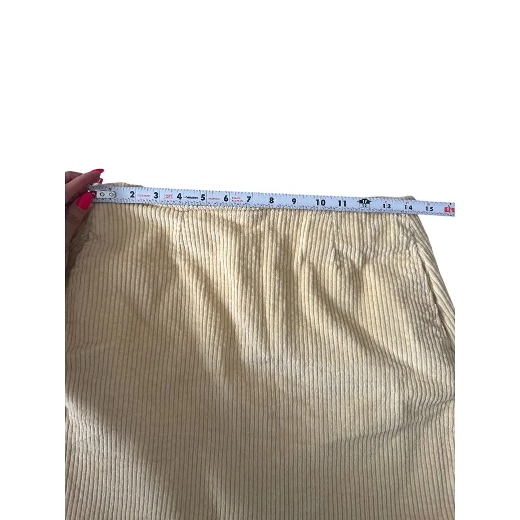 BP Beige Corduroy Slit Mini Skirt Size Medium - Image 5