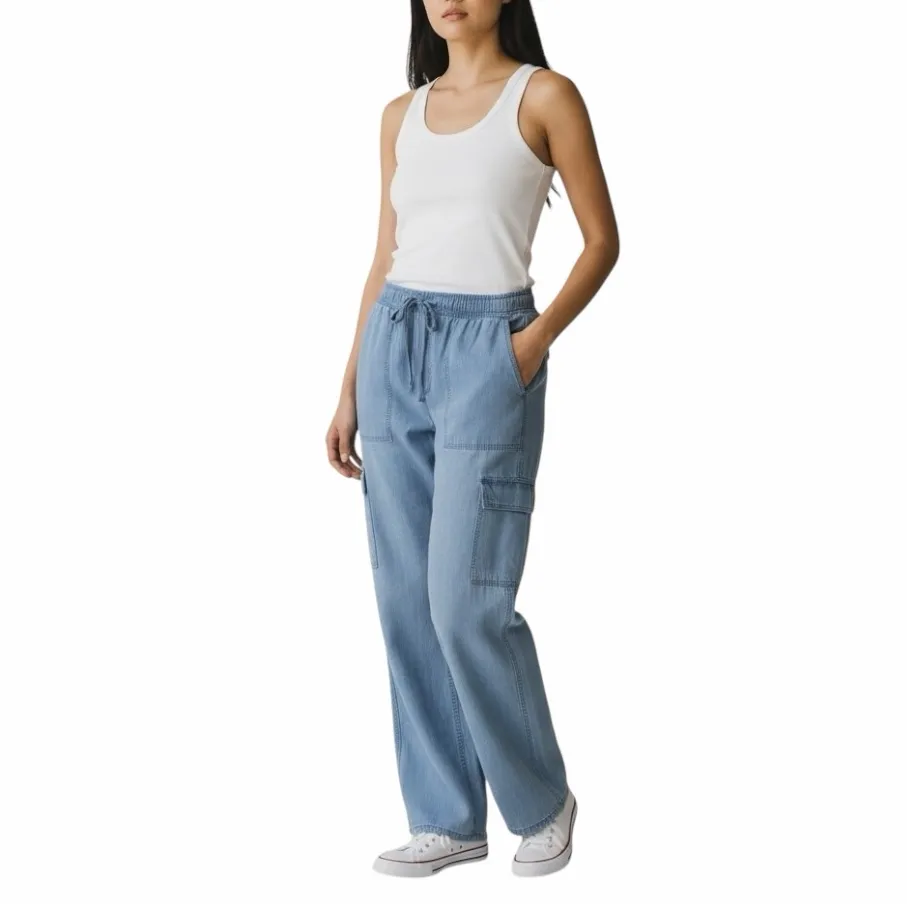 Social Standard by Sanctuary Caravan Pull On Relaxed Cargo Pant Women’s Size XXL Blue - Image 12