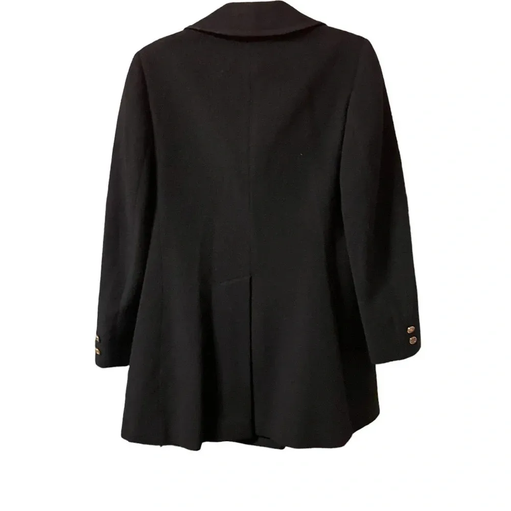 BURBERRY VINTAGE NAVY BLUE HEAVYWEIGHT WOOL COAT - Image 2