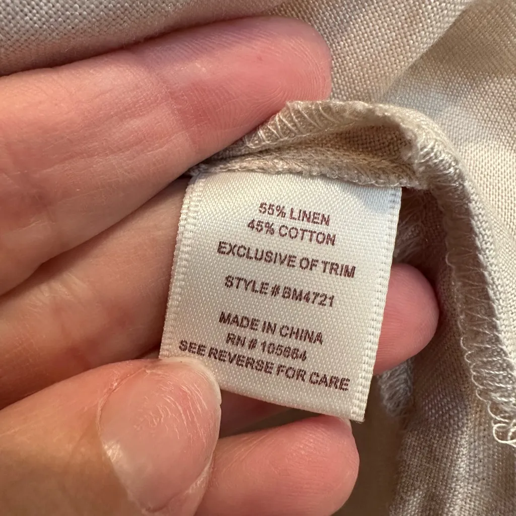 American Glamour Badgley Mischka Jewel Beaded Linen Jacket Blouse Plus Size 1X - Image 13