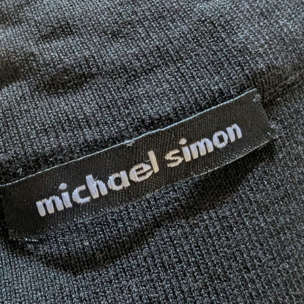 Michael Simon Off-The-Shoulder Sweater Pearl-Embellished Neckline 3/4 Sleeves - Image 2