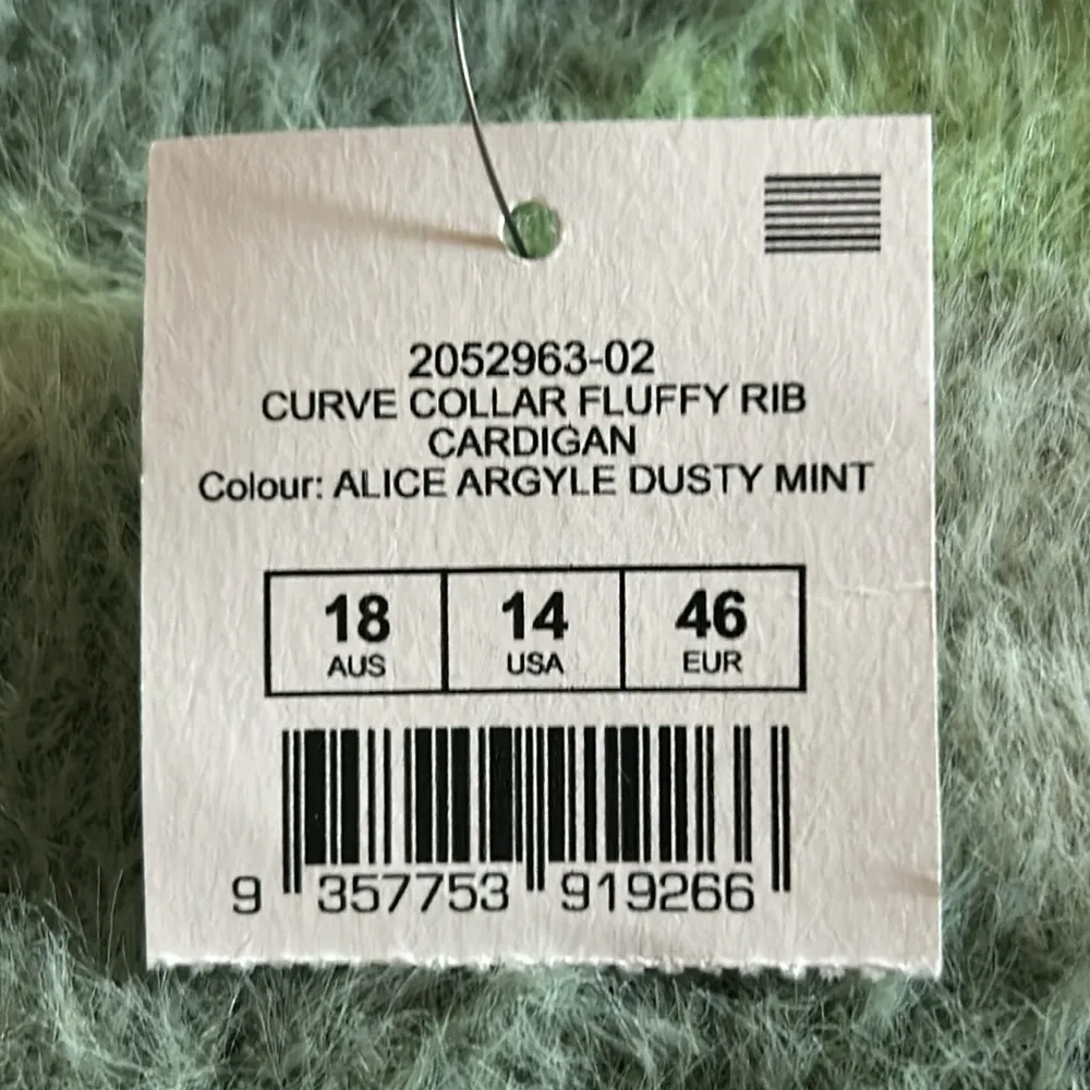 New Cotton On Fluffy Rib Eyelash Cropped Argyle Button Up Cardigan Sweater - Image 7