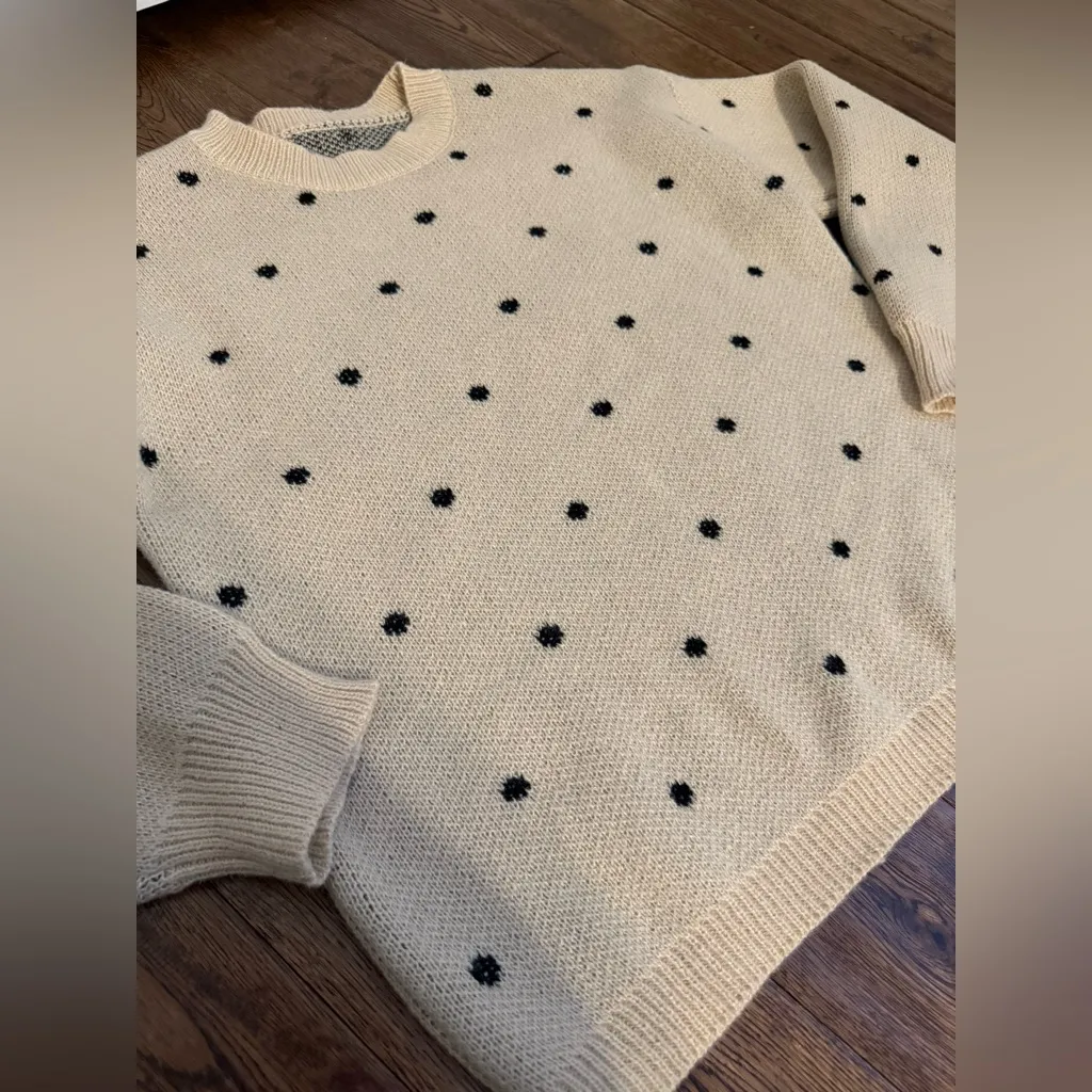 Cream/Black Polka Dot Sweater - Image 2