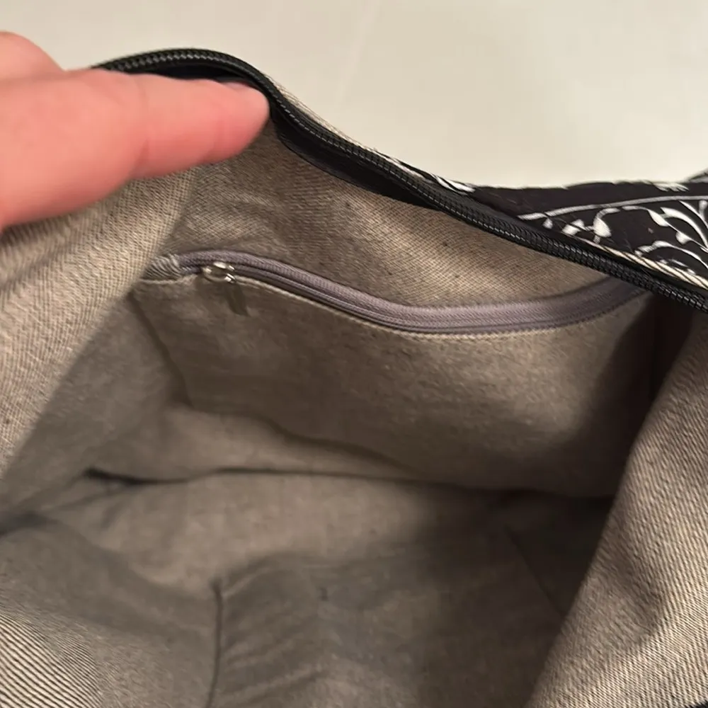 ELEPHANT AND PALM TREE BOHO SLING CROSSBODY BLACK AND WHITE COTTON NO BRAND - Image 6