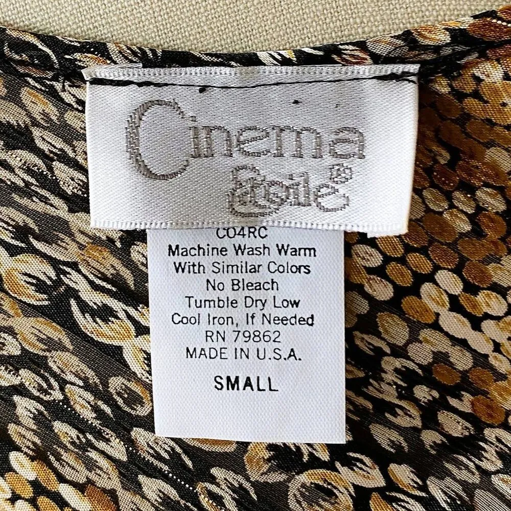 NWT ~ Vintage CINEMA EXOILE Metallic Cami Blouse Top Gold Threaded ~Womens SMALL Brown - Image 6