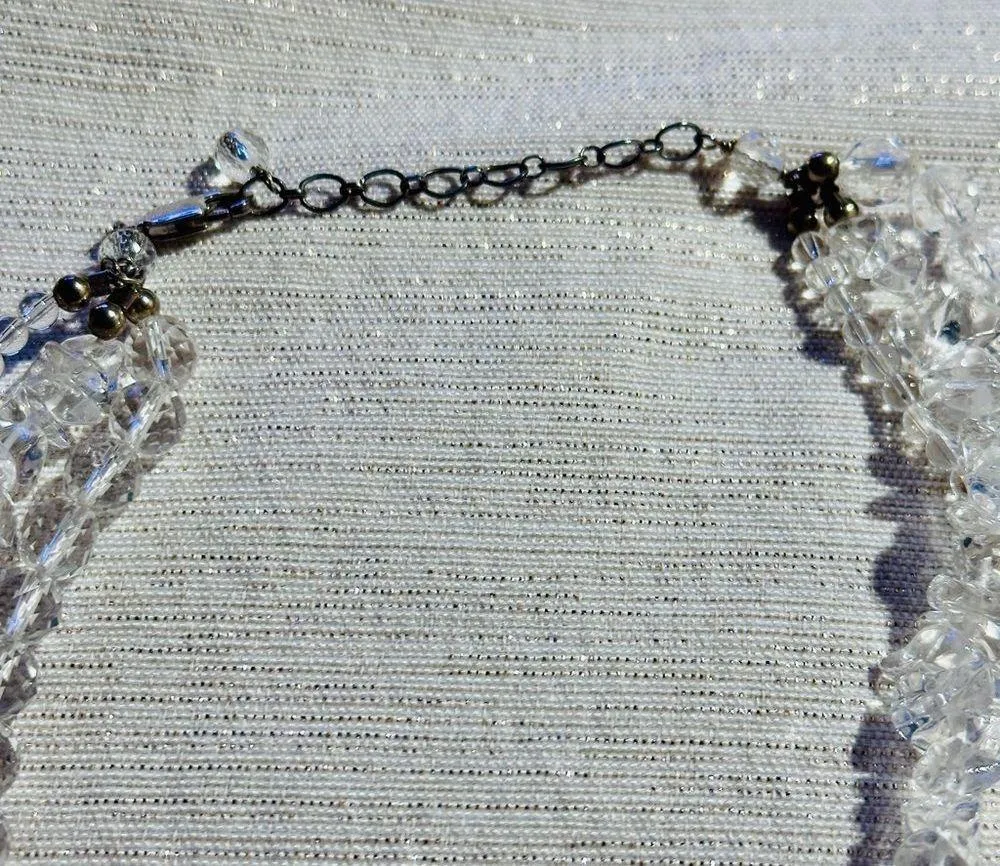 Three Strand Cross Necklace White - Image 4