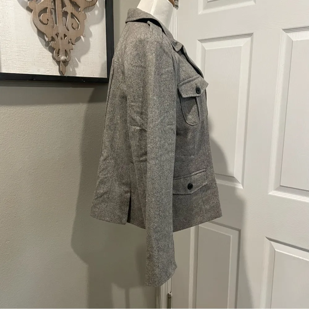 Relativity Gray Herringbone Women’s Blazer Jacket With Pockets Size XL - Image 3