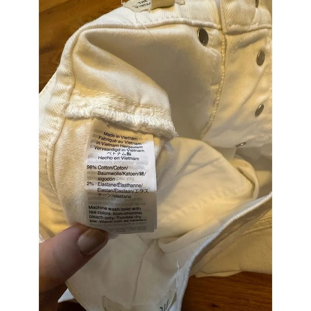 Madewell Women’s 23 The Perfect Vintage Crop White Distressed Jeans Denim Chic - Image 10