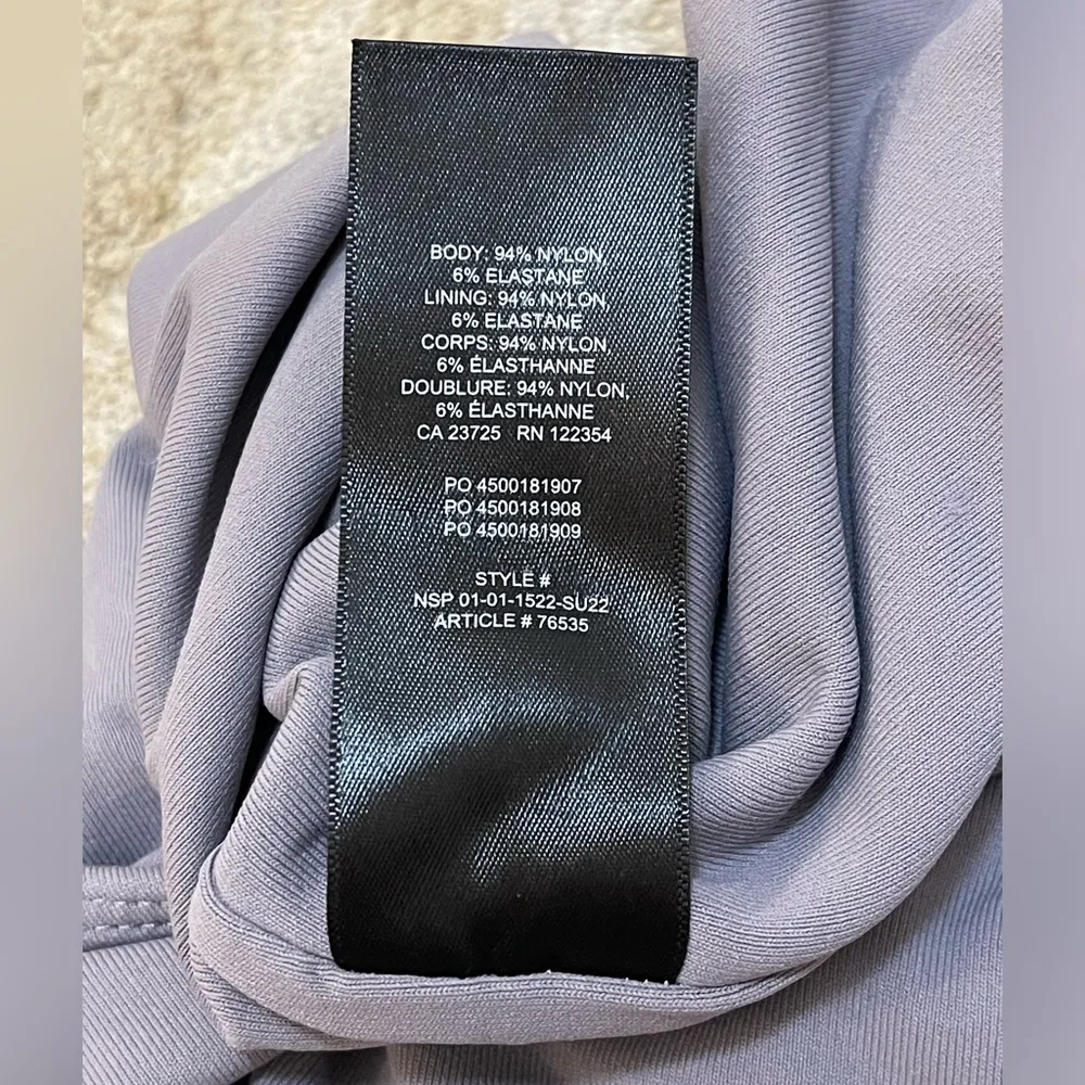 Babaton Aritzia purple grey high neck snap button bodysuit women’s size medium - Image 8