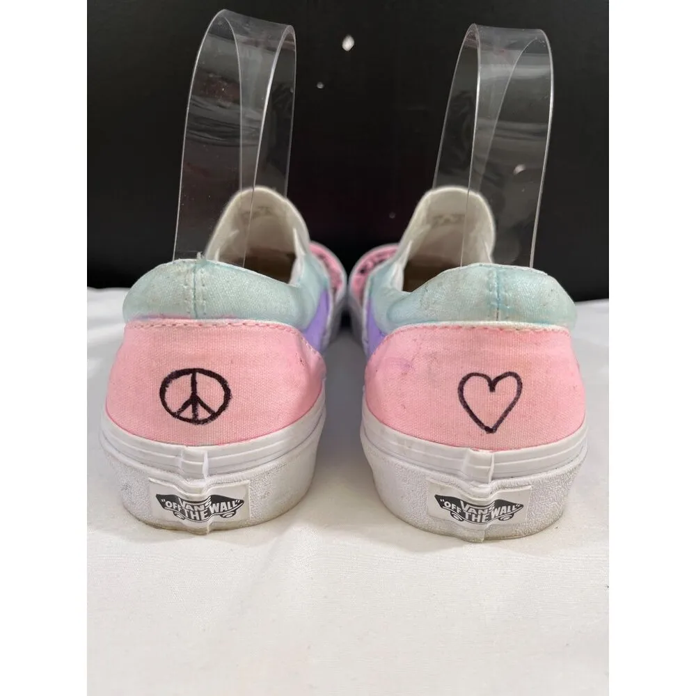 Vans Unisex Pink Hand Drawn Slip-on Sneakers Size M7 & W8.5 SKU 6082 - Image 4