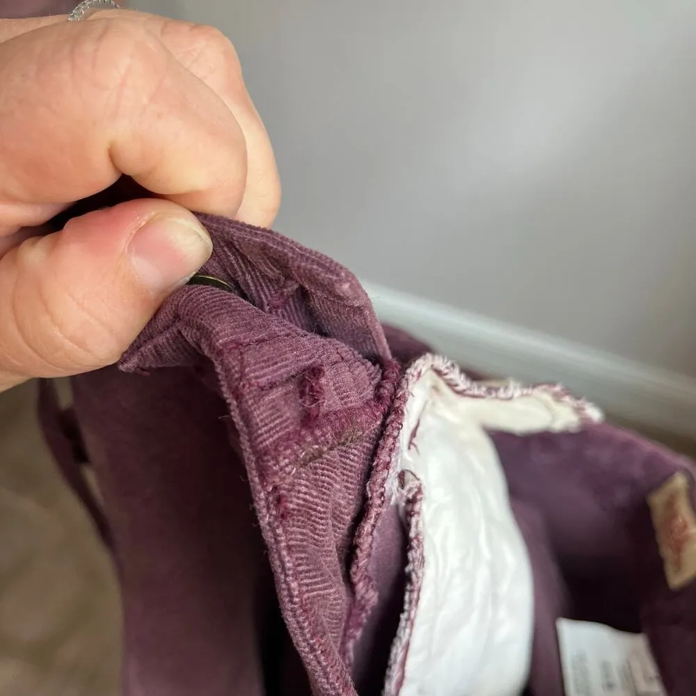 Y2K Paris Blue Purple Low Rise Corduroy Cropped Cargo Pants Size 3 - Image 10