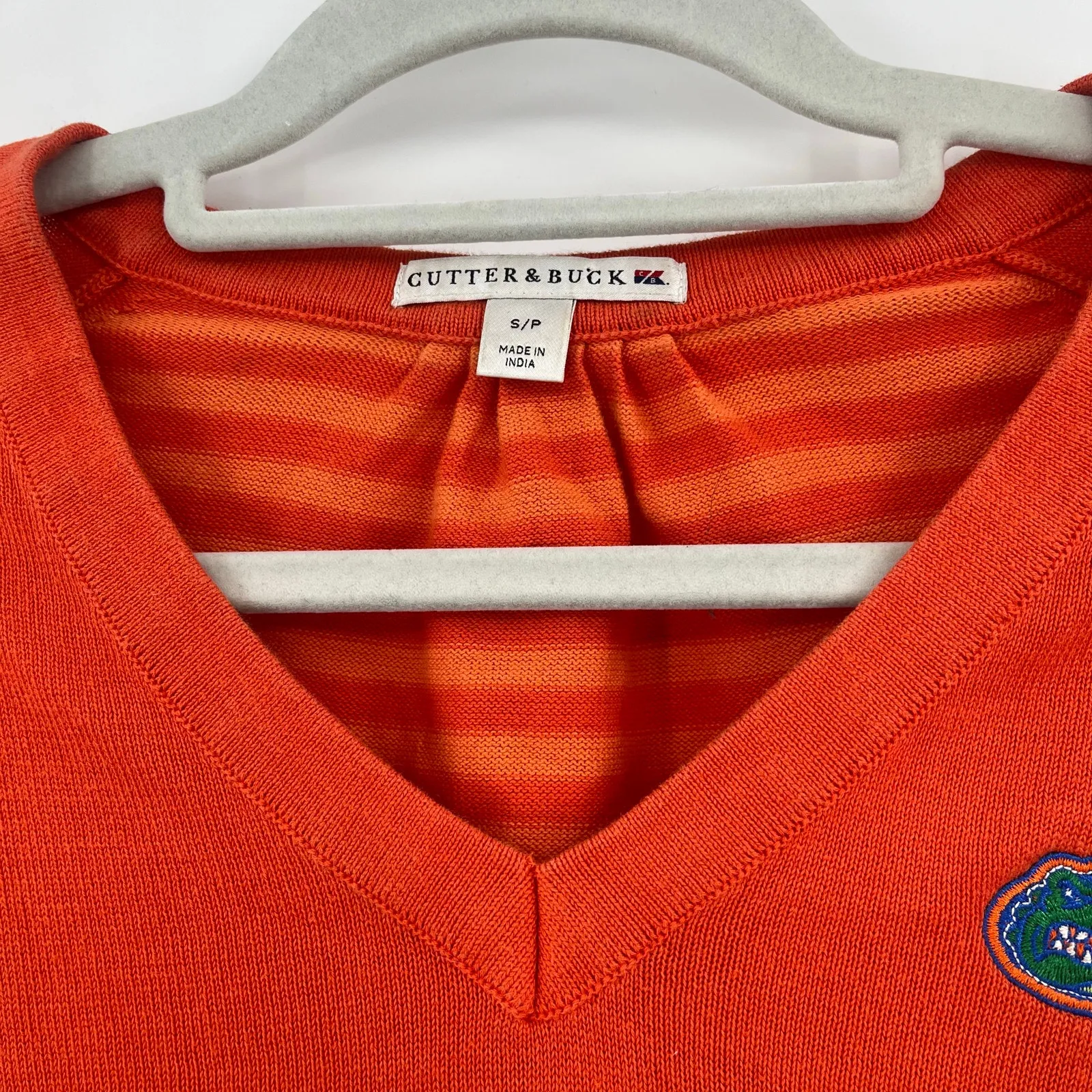 Cutter & Buck Gators Mens Sweater Sz S Stripe Preppy Collegiate Florida Fall - Image 12