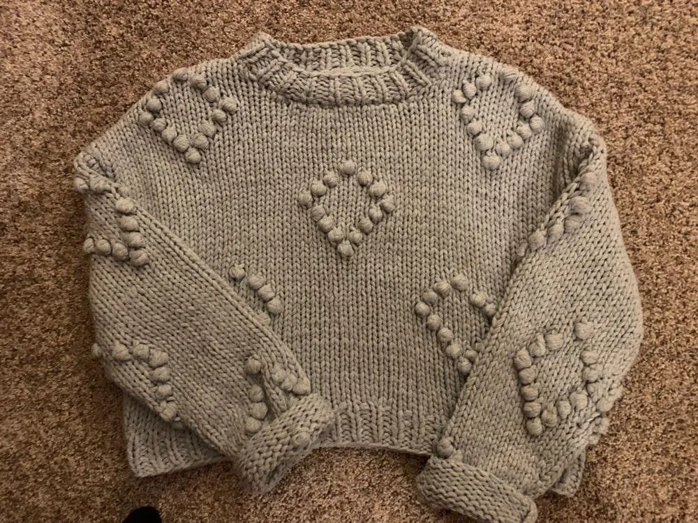 Forever 21 Oversized Cropped Grey Sweater  - Image 2