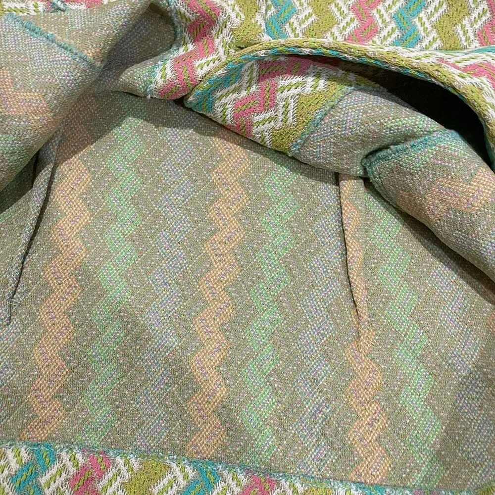 Anthropologie Aldo Martins Women‎ 12 Chevron Blazer Jacket Bamboo Spain Designer - Image 12