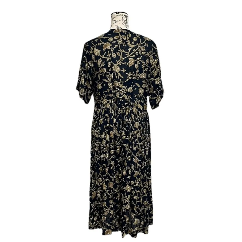 Vintage Maxi Floral Prairie Dress Paisley Peasent Modest Mature Cottegecore L - Image 4