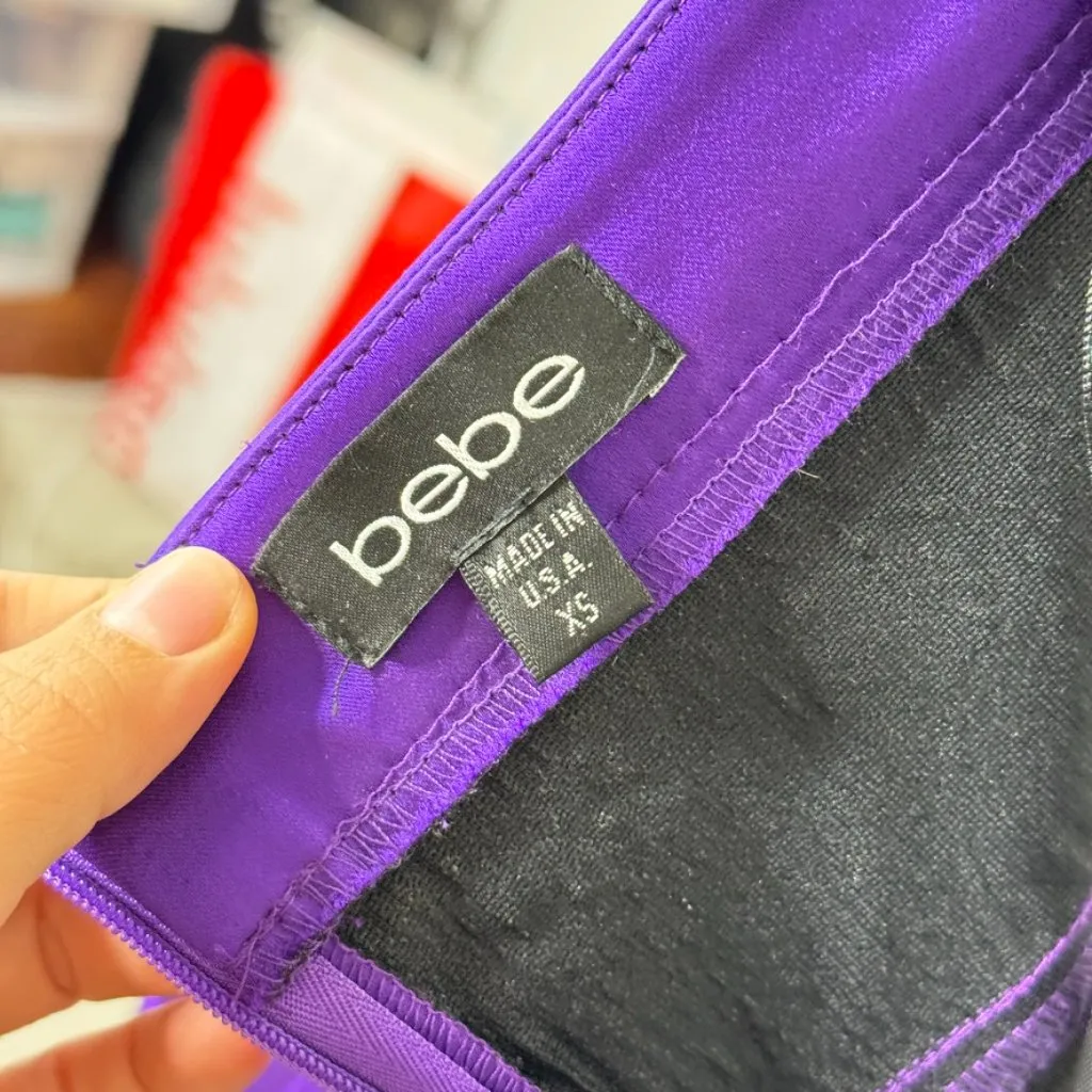 Vintage Y2K Bebe Purple Satin Bodycon Dress - Image 6
