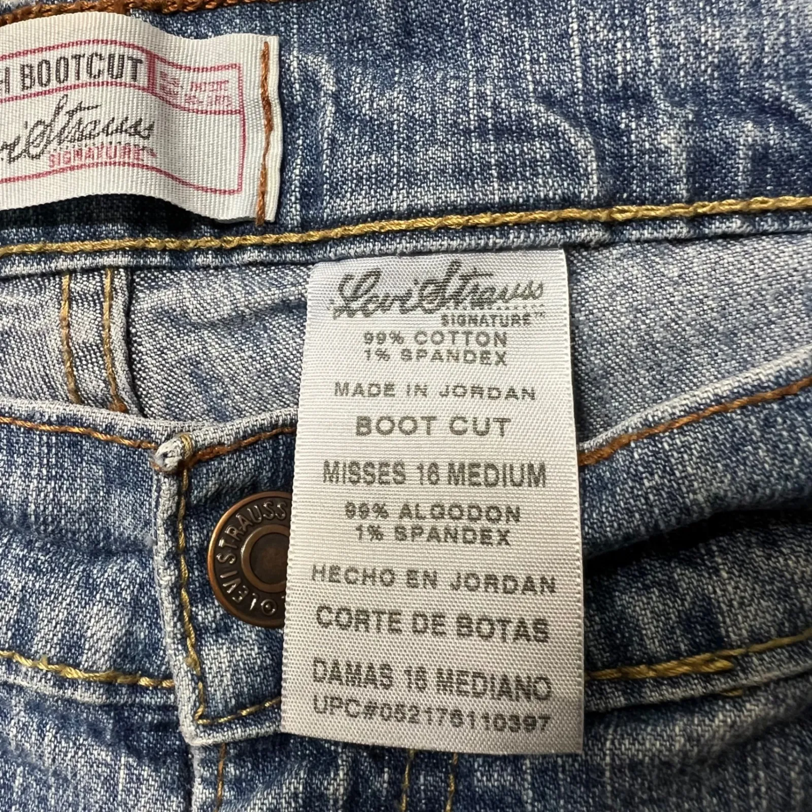 Levi Strauss‎ Signature Bootcut Jeans Light Wash Denim Misses 16 Medium - Image 7