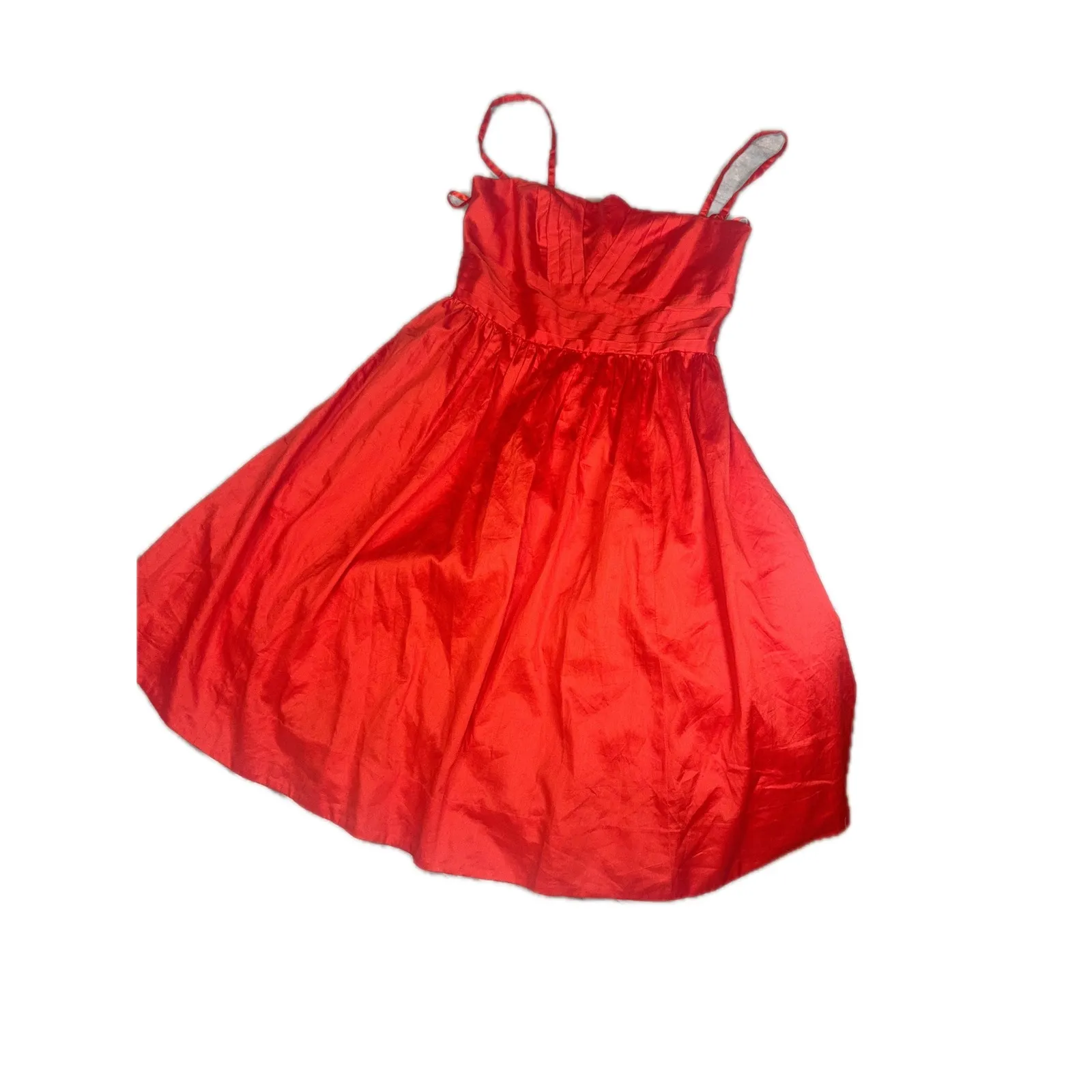 Moulinette Soeurs Anthropologie‎ Red Strapless Cotton Blend Dress - Size 6 - Image 2