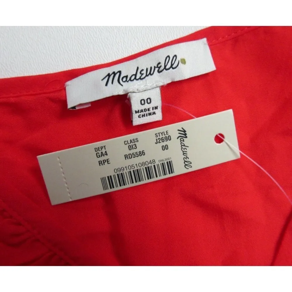 NWT Madewell Ruffled Wrap Maxi in Ripe Persimmon Red Lightweight Dress 00 - Image 7