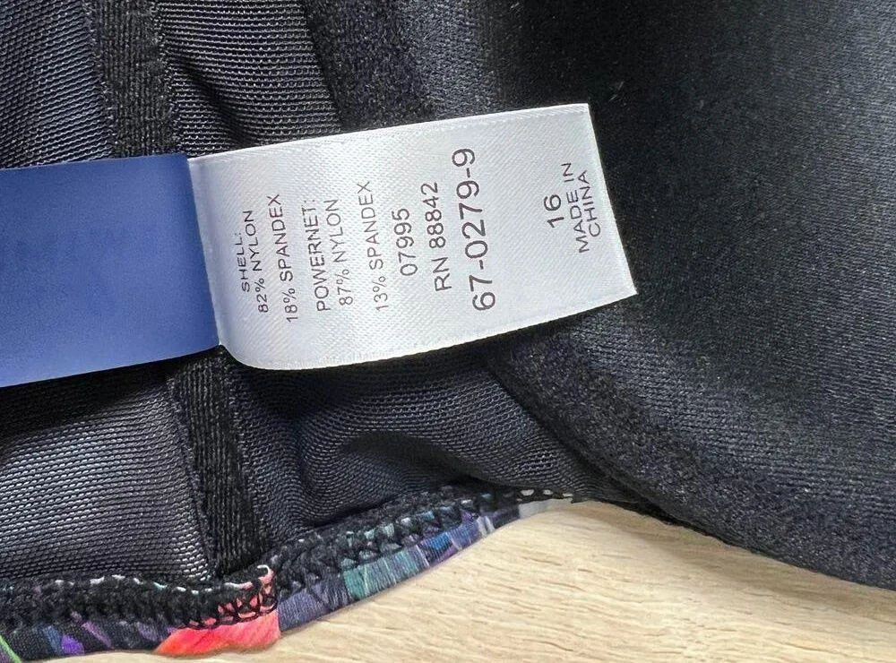 Swimsuits For All Tropical Palm Print High Waisted Bikini Size 1X - Image 7