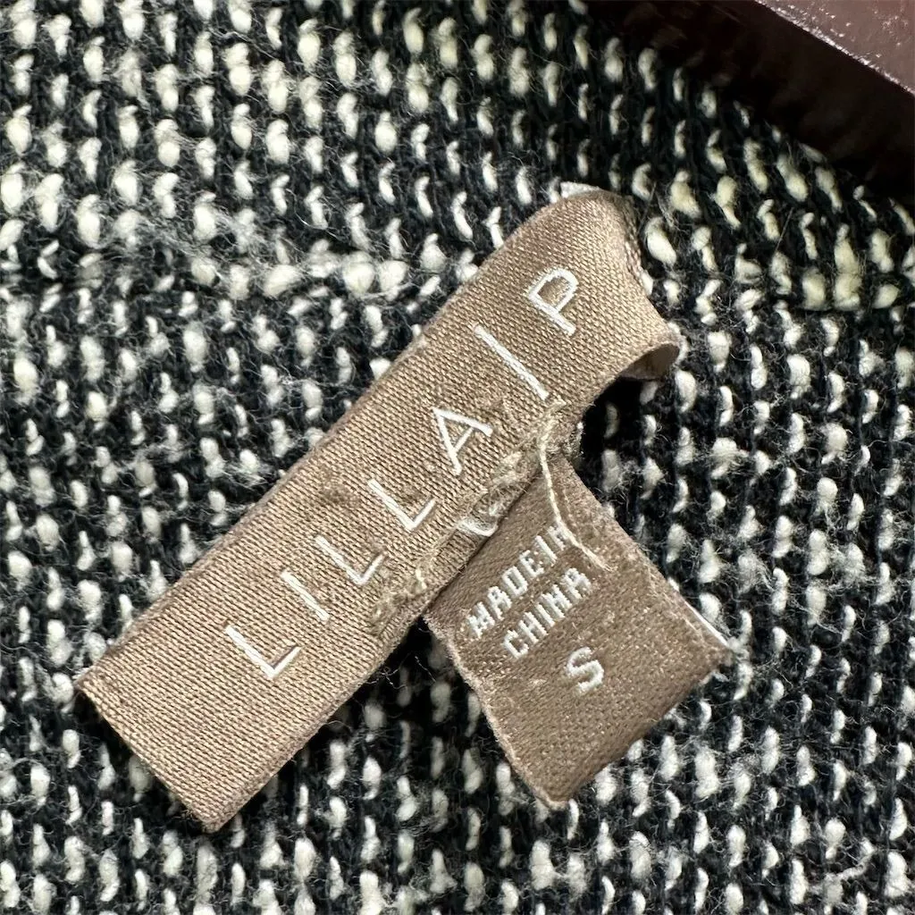 Lilla P Womens Black Moto Jacket Textured Knit Small Minimalist Rocker Streetwea - Image 5