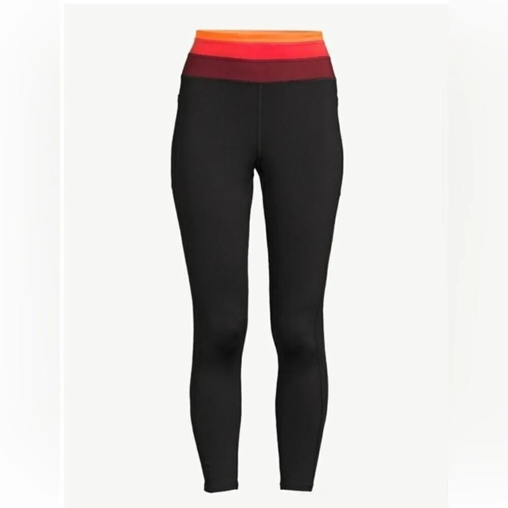 Women’s Color Band activewear Leggings workout yoga gym size XS. Black - Image 5