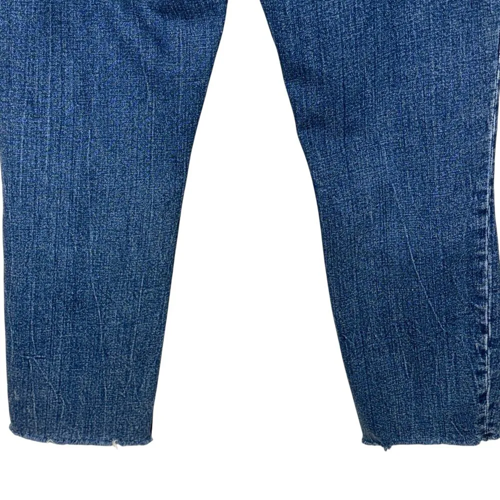 Abercrombie & Fitch SZ 8/29 Ultra High-Rise Mom Jeans Button-Fly Distressed Blue - Image 6