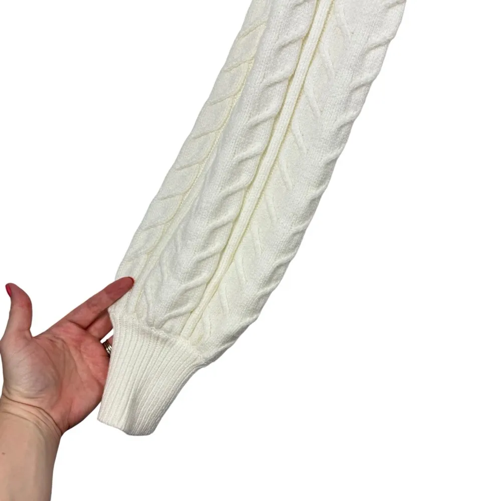 CAMILA COELHO Revolve Safaa Sweater Chunky Cable Knit Cropped Open Back Medium - Image 6