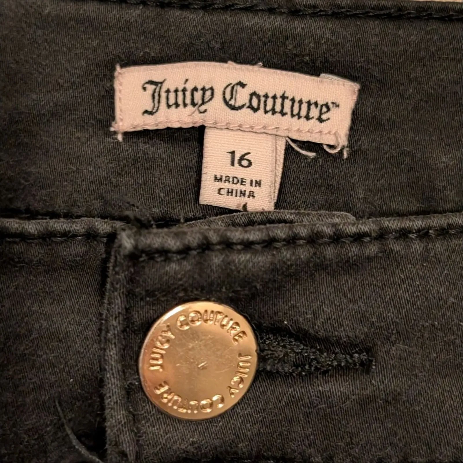 Juicy Couture plus size 16 Black Skinny Jeans Jeggings Cropped Stretchy - Image 2