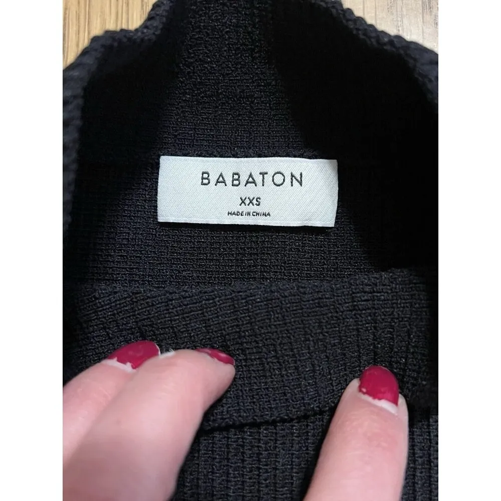 Babaton Black High Neck Draped Sleeveless Top XXS Preppy Modern Athleisure Comfy - Image 3