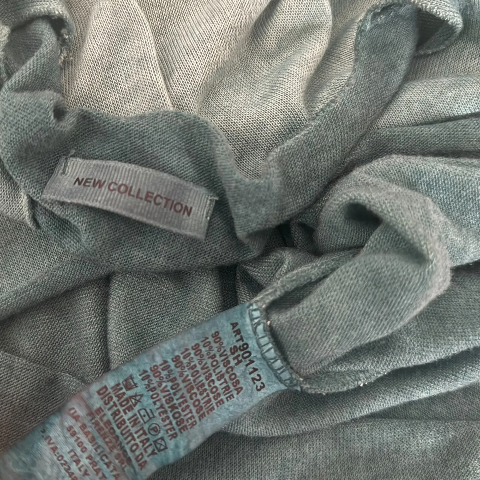 Womens Ombre Green Italian‎ Knit Top Long Sleeve Size S Layering Casual - Image 7