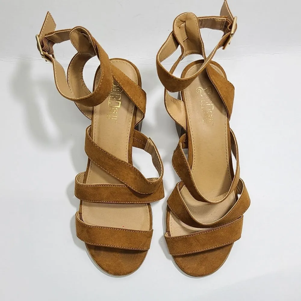 Brash Block Heel Brown Sandals Size 8‎ - Image 5