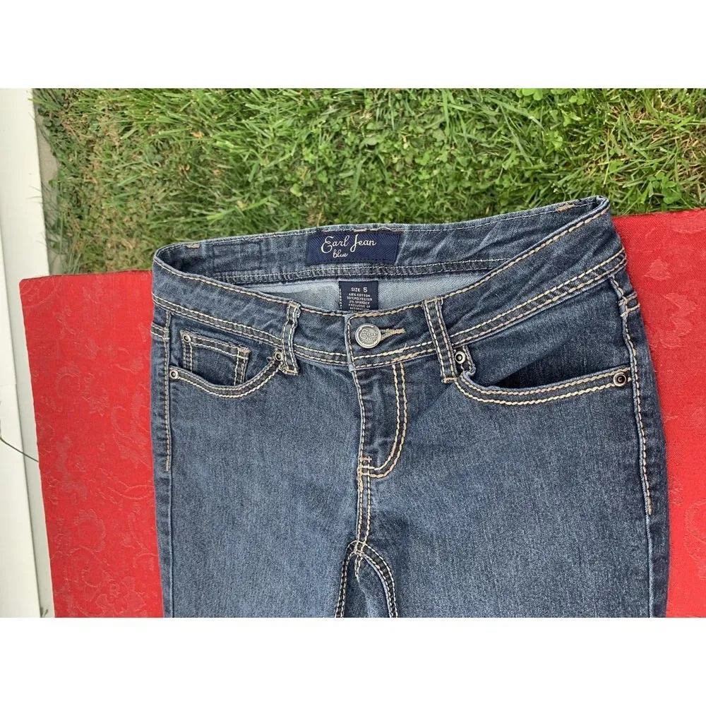 Earl Jean Blue‎ Jeans Size 5 Womens Skinny Denim Embroidered stretch spring - Image 4
