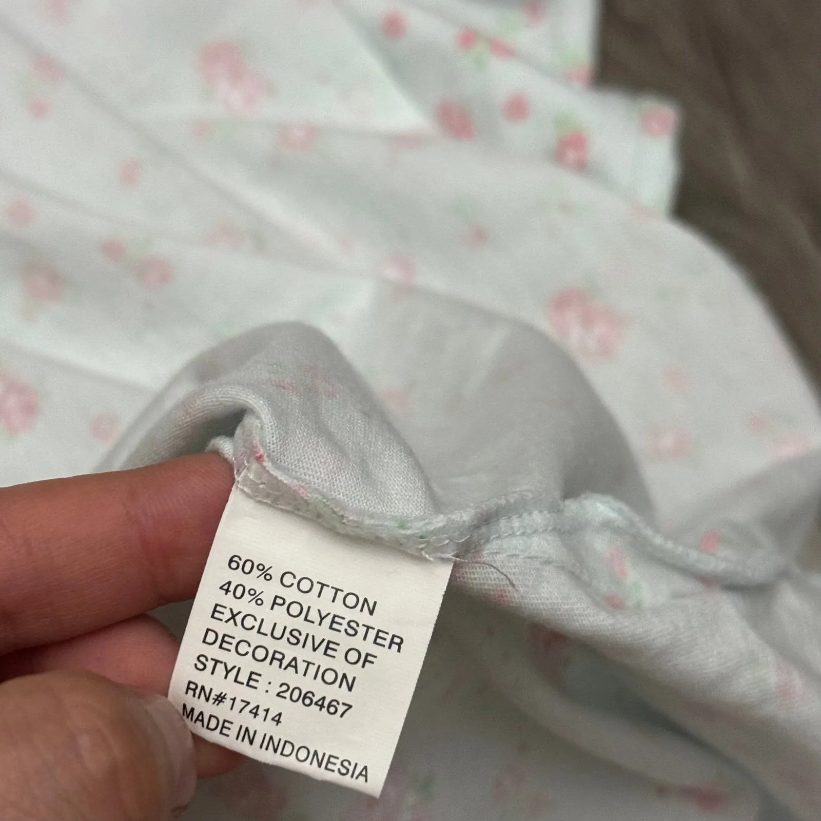 Vintage Miss Elaine rose floral coquette cottagecore babydoll dress Blue Size L - Image 6