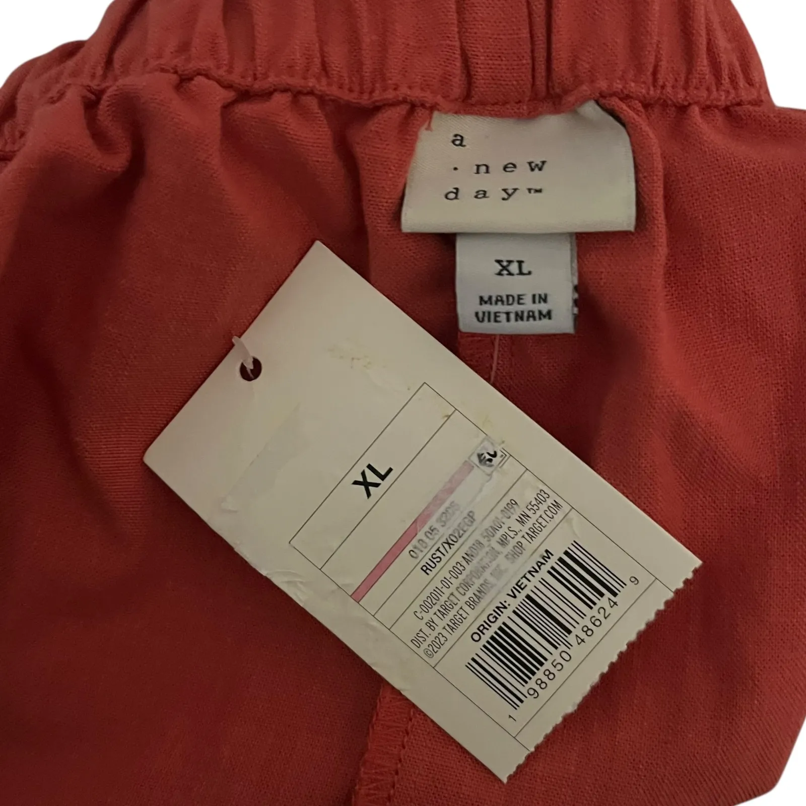 A‎ New Day Women's Skirt XL Rust Tie Waist Elastic Pull On Casual - Image 5