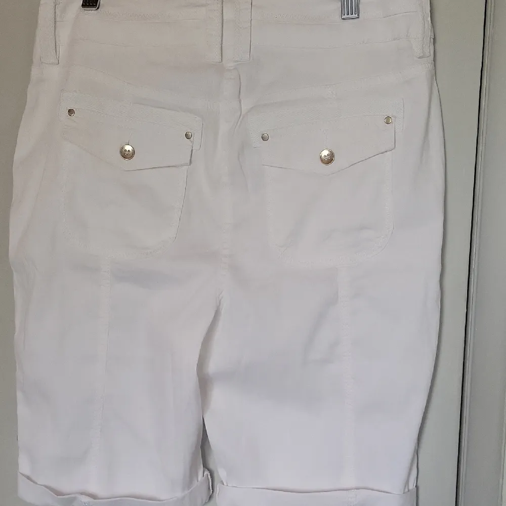 Chico's  White Bermuda Shorts with Roll-Up Cuffs - Image 2