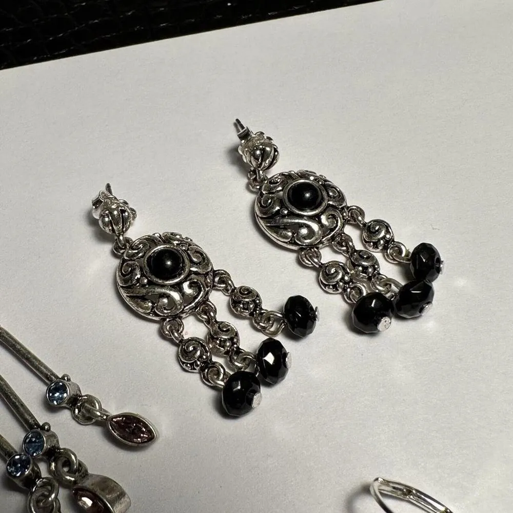 Lot Of 3 Silver Tone Dangle Drop Earrings - Signed Jewelmint, Nine West, Avon - Image 3