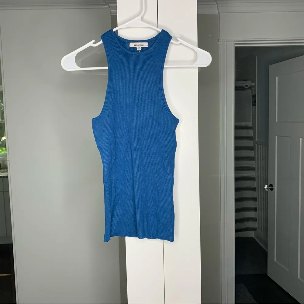 NWT Madewell The Signature Knit Cutaway Sweater Tank Pacific Cove Blue - Image 2