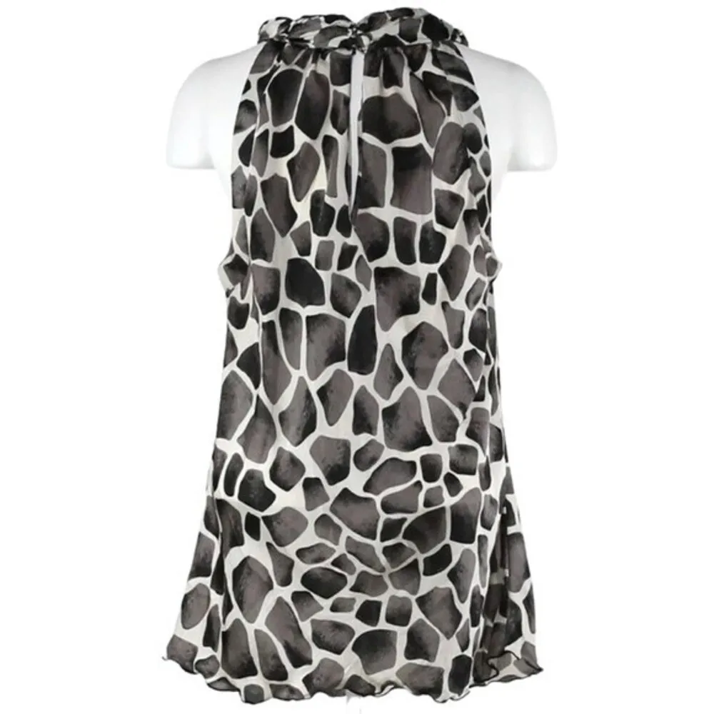 s gray giraffe print top size small - Image 3