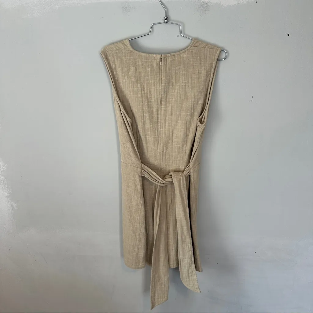 Maurie + Eve Fall in Love Dress Wrap Mini V Neck Sand Tan 12 Large - Image 6