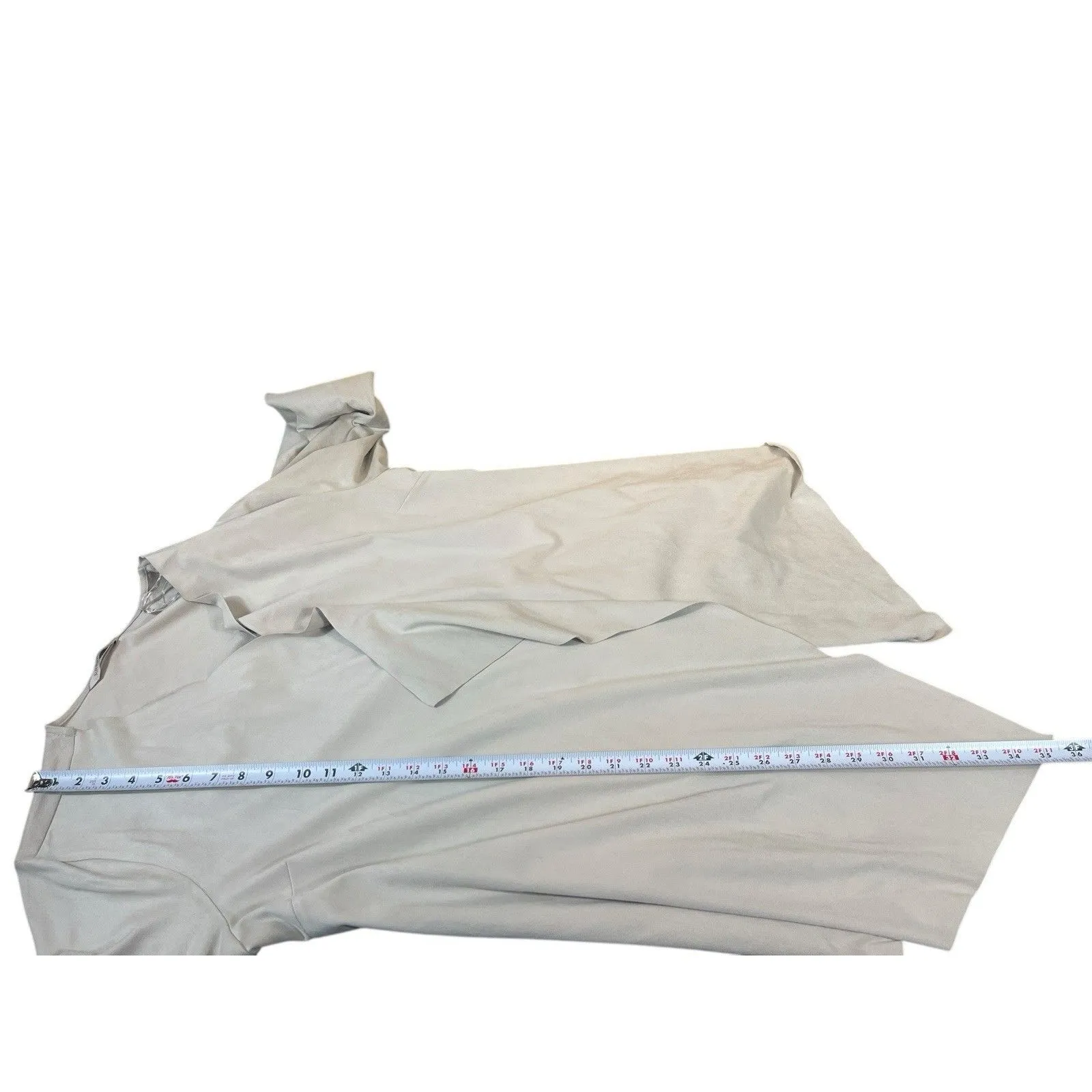 Soft Surroundings Open Front Cardigan Jacket Tan Beige Faux Suede Raw Edge 1X - Image 5