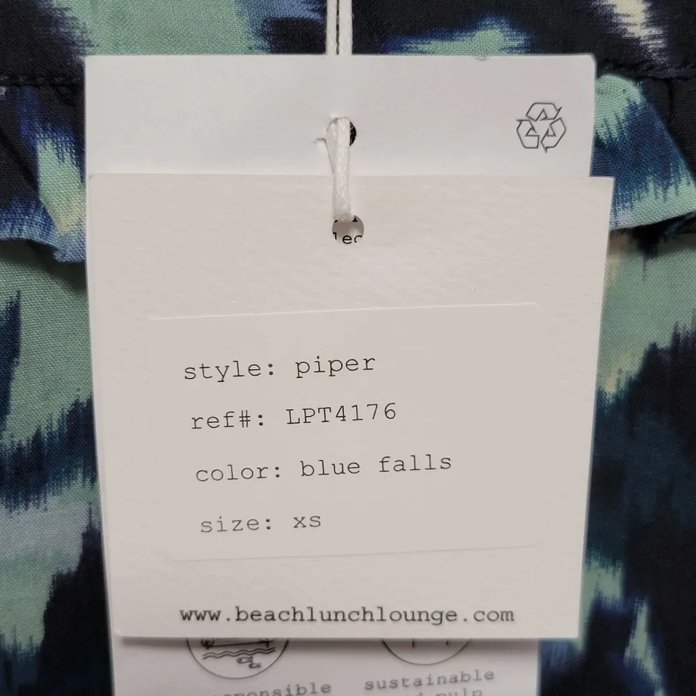BeachLunchLounge Piper Printed Ecovero Top for Women in Blue Falls Size XS - Image 8