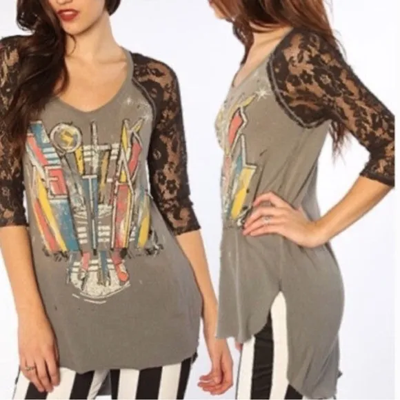 NWT, We The Free Free People Renegade Raglan Tee “Folk Metal", Sz S - Image 2