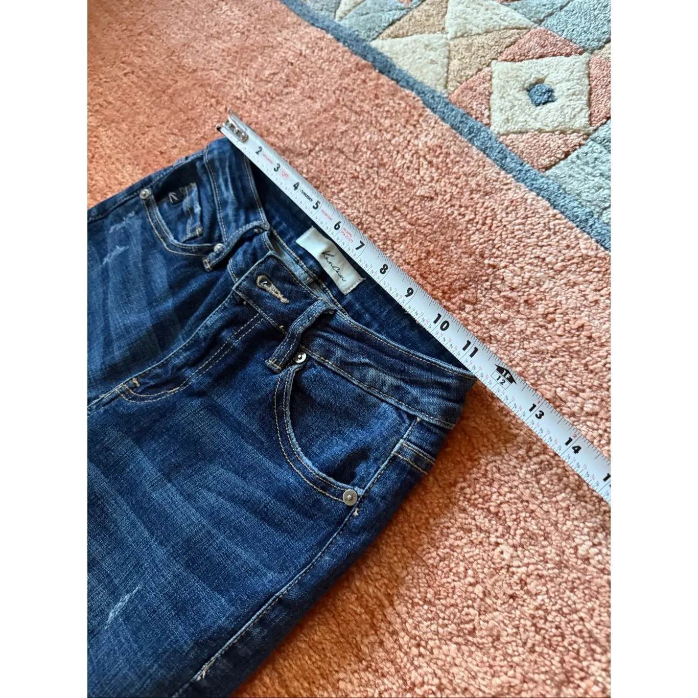 KanCan Women Skinny Jeans Size 3/25 Dark Wash Distressed Raw Hem - Image 5